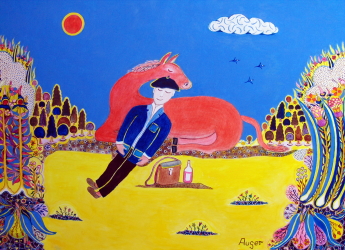 La sieste du cavalier – huile – 81x60cm