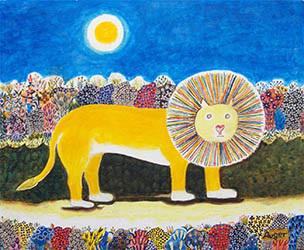 Le lion – huile sur toile – 46x38cm