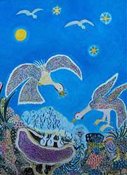 La vie des oiseaux – huile sur toile – 92x65cm